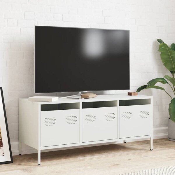 Fehér hidegen hengerelt acél TV-szekrény 101,5 x 39 x 43,5 cm