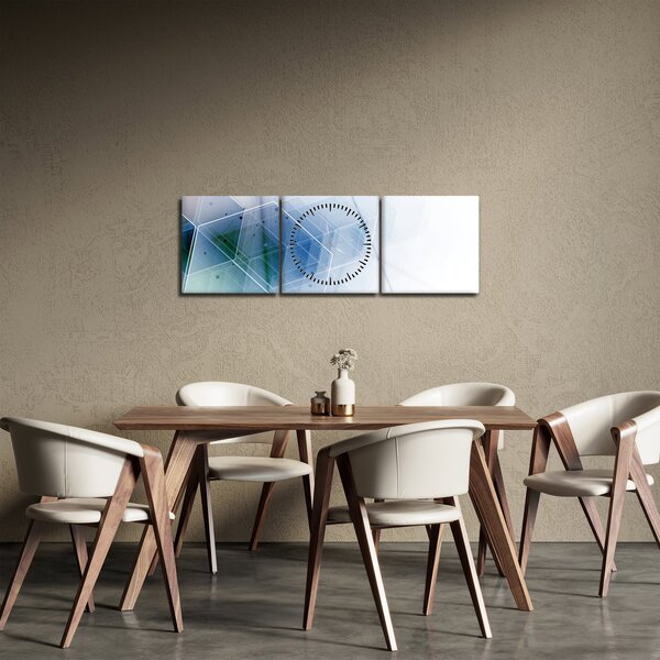 Kép - Geometriai formák (órával) (90x30 cm)