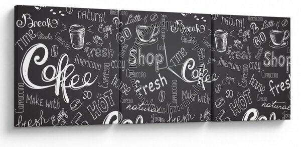 Kép - Coffee (órával) (90x30 cm)