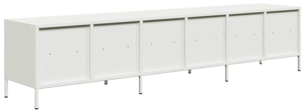 Fehér hidegen hengerelt acél TV-szekrény 202 x 39 x 43,5 cm