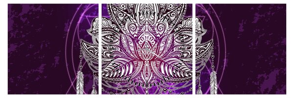 Kép - lótusz (órával) (90x30 cm)