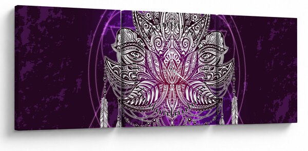 Kép - lótusz (órával) (90x30 cm)
