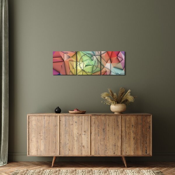 Kép - Sokszögű absztrakció (órával) (90x30 cm)