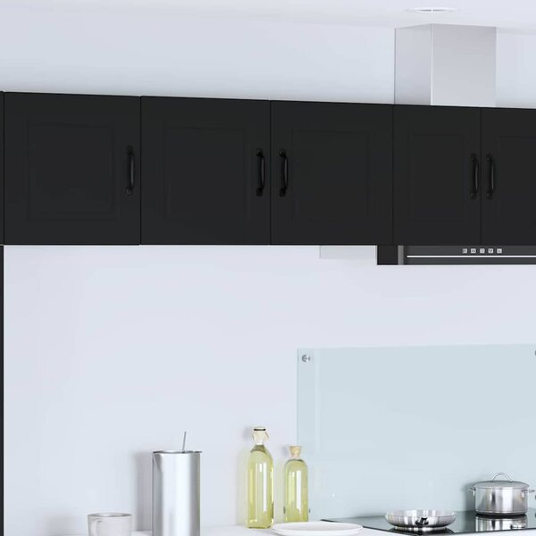 VidaXL Konyhaszekrény polcokkal ajtóval Fekete 80 x 31 x 40 cm Faanyag