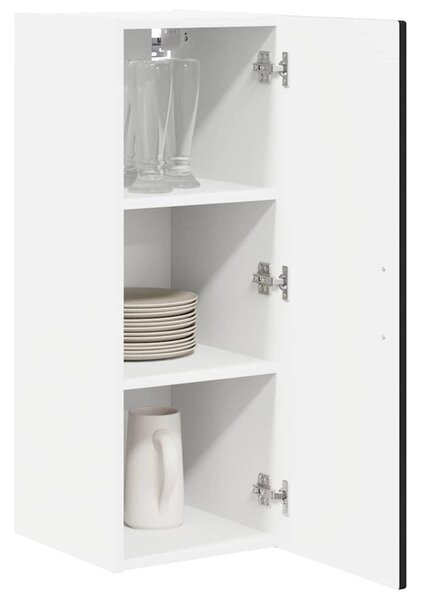 Konyhaszekrény polcokkal ajtóval Fekete 30 x 31 x 80 cm Faanyag