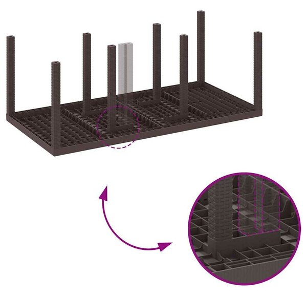 VidaXL Kert étkező szett 9 pcs Barna Polt rattan
