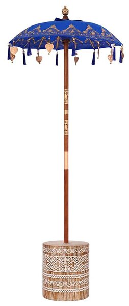 Napernyő Alappal Kék, Barna 250 cm Pamut, Fa
