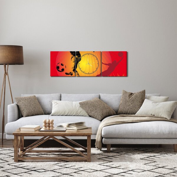 Kép - futball (órával) (90x30 cm)