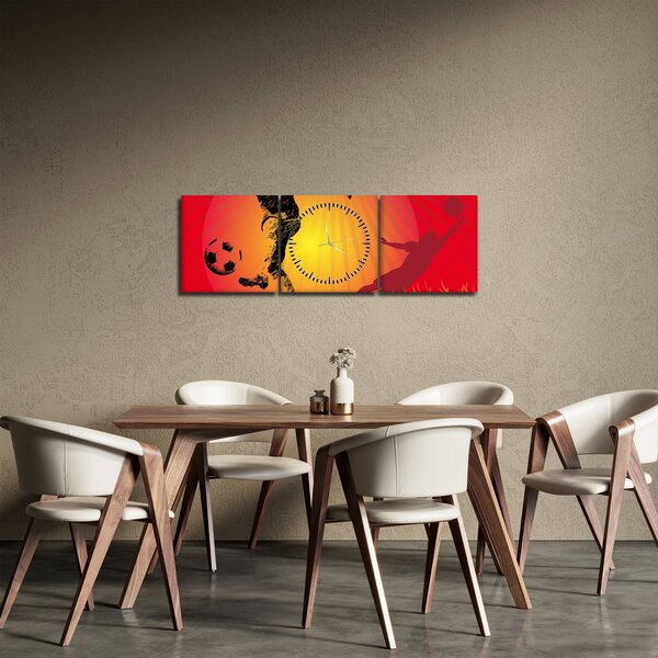 Kép - futball (órával) (90x30 cm)