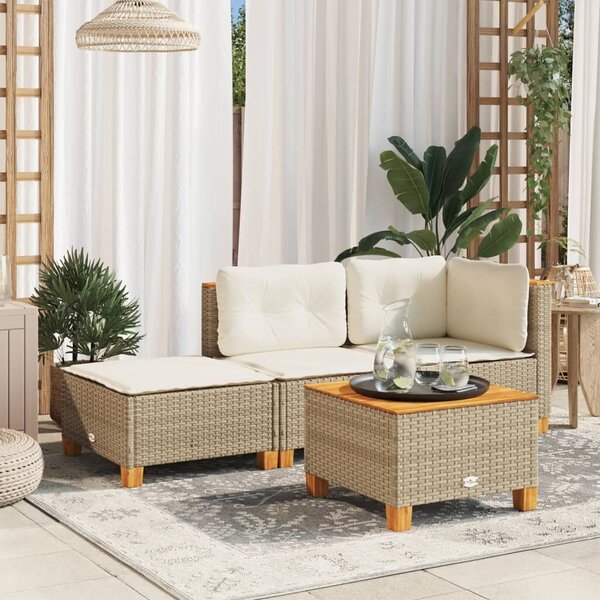 VidaXL szürke polyrattan kerti ülőke párnával 63,5 x 56 x 32 cm