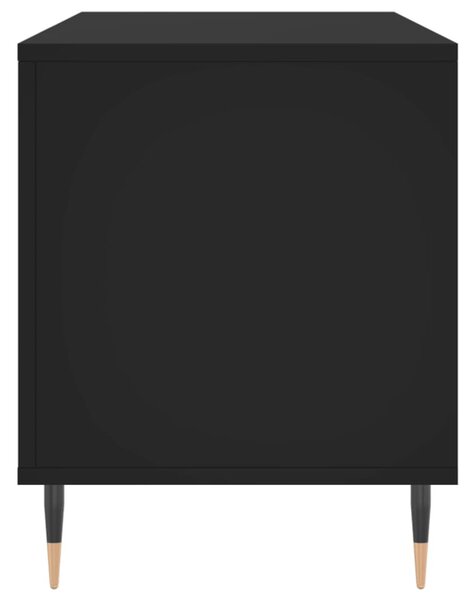Fekete szerelt fa hanglemezszekrény 100 x 38 x 48 cm
