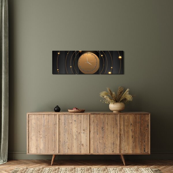 Kép - arany körök (órával) (90x30 cm)