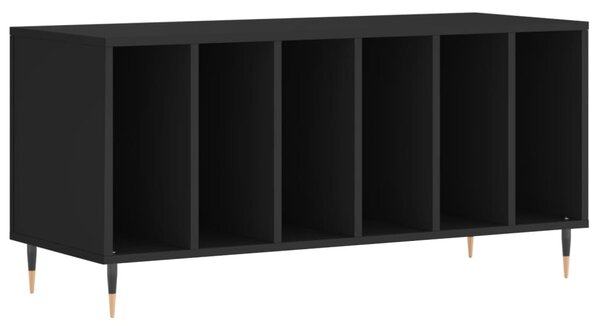 Fekete szerelt fa hanglemezszekrény 100 x 38 x 48 cm