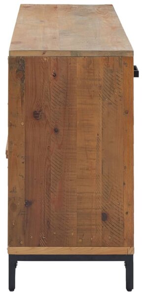 Barna tömör újrahasznosított fenyőfa tálalószekrény 110x35x70cm