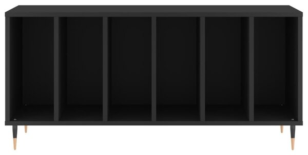 Fekete szerelt fa hanglemezszekrény 100 x 38 x 48 cm