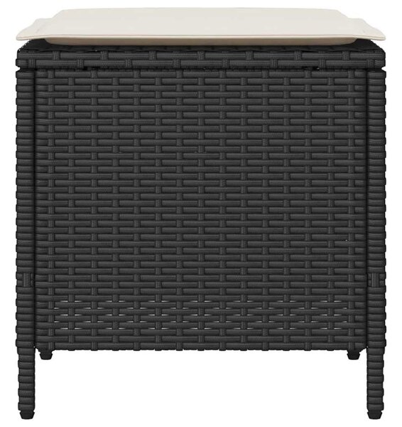 VidaXL 4 részes fekete polyrattan kerti ülőgarnitúra párnákkal