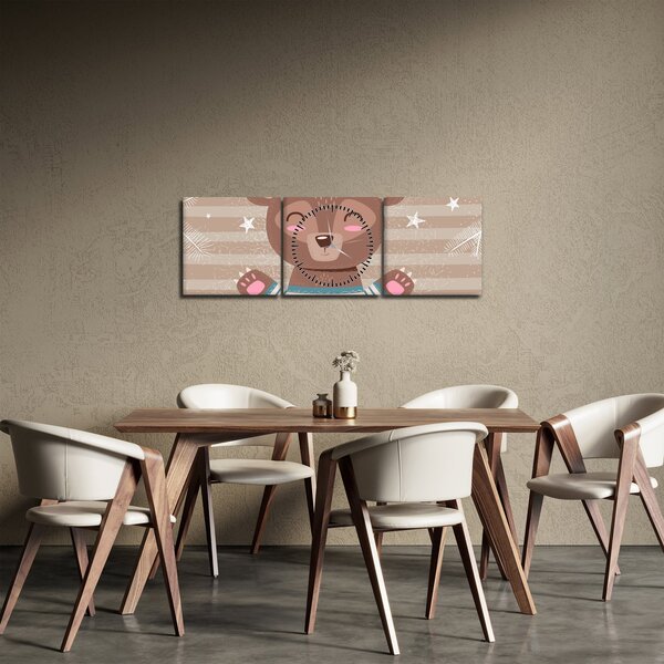 Kép - szerető mackó (órával) (90x30 cm)