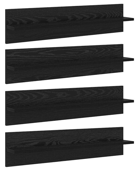 Falpolcok 4 pcs Fekete tölgy 80 x 11,5 x 18 cm Faanyag