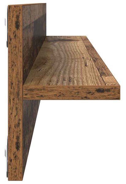 Falpolcok polcokkal 4 pcs Öreg fa 80 x 11,5 x 18 cm Faanyag