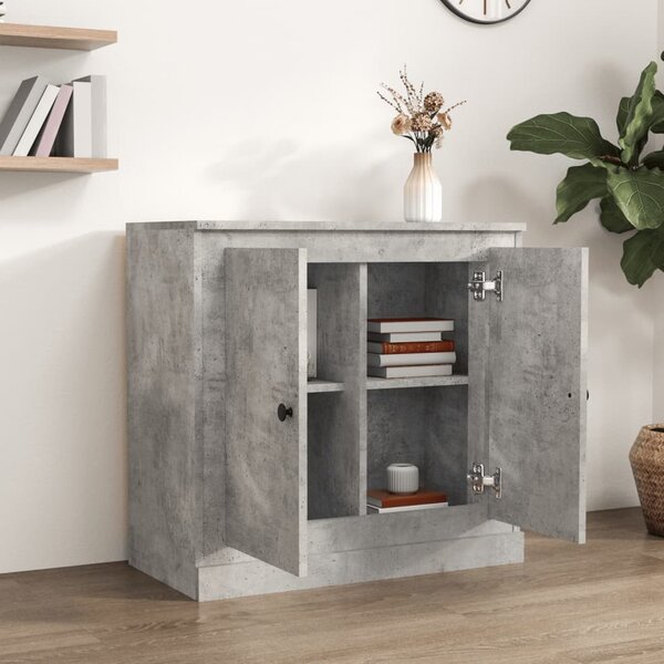 Betonszürke szerelt fa tálalószekrény 70x35,5x67,5 cm