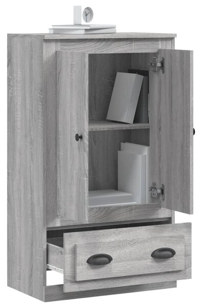 Szürke sonoma szerelt fa magasszekrény 60x35,5x103,5 cm