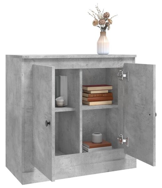 Betonszürke szerelt fa tálalószekrény 70x35,5x67,5 cm