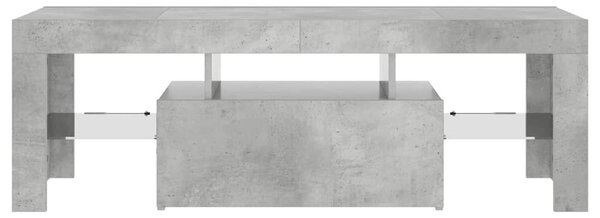 Betonszürke TV-szekrény LED-lámpákkal 120 x 35 x 40 cm