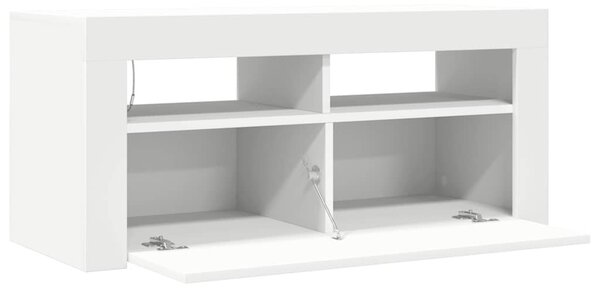 Fehér TV-szekrény LED-lámpákkal 90 x 35 x 40 cm