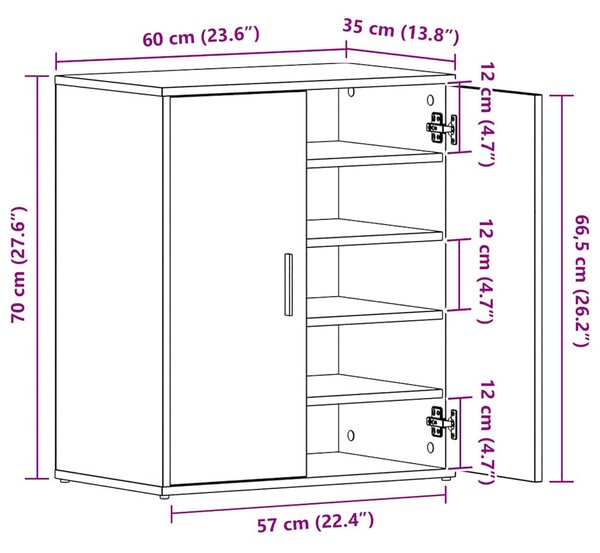 VidaX fehér szerelt fa cipősszekrény 60 x 35 x 70 cm