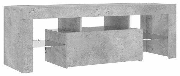 Betonszürke TV-szekrény LED-lámpákkal 120 x 35 x 40 cm