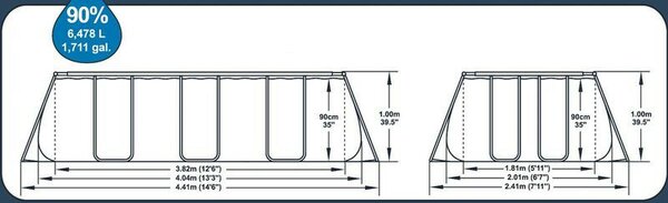 Bestway Keretes kerti medence 404 x 201 x 100 cm 10 az 1-ben 56442 Bestway