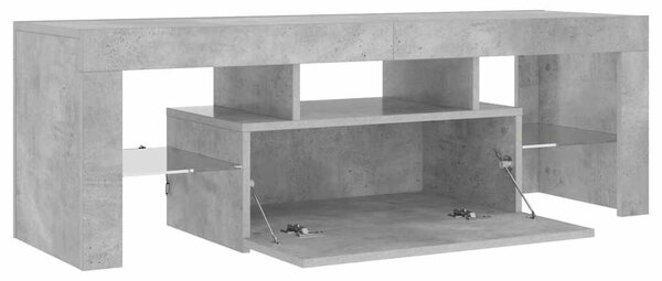 Betonszürke TV-szekrény LED-lámpákkal 120 x 35 x 40 cm