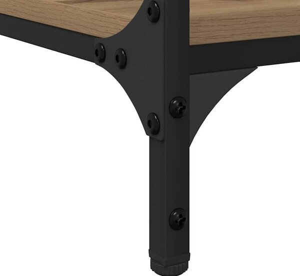 Asztal polcokkal Artisan tölgy 140 x 50 x 75 cm Faanyag