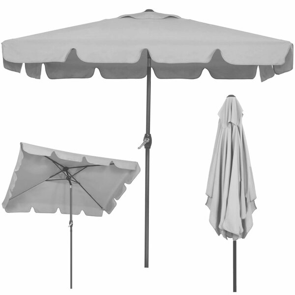 Állítható terasz- vagy kerti napernyő, 2 irányba dönthető, UV-védelem UPF 50+, 195x122 cm, világosszürke