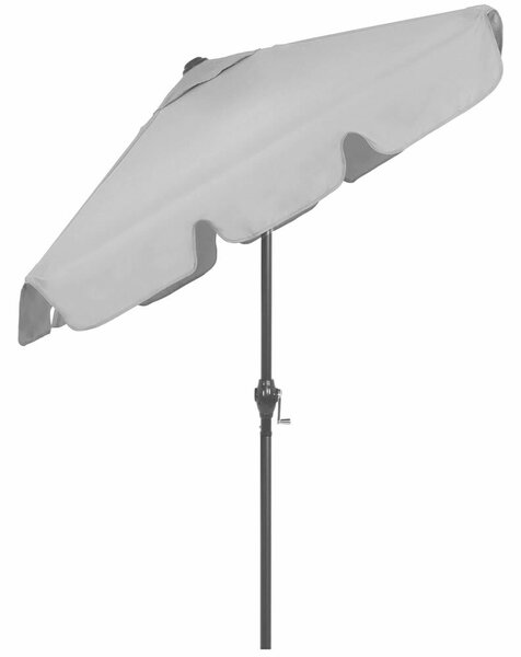 Állítható terasz- vagy kerti napernyő, 2 irányba dönthető, UV-védelem UPF 50+, 195x122 cm, világosszürke