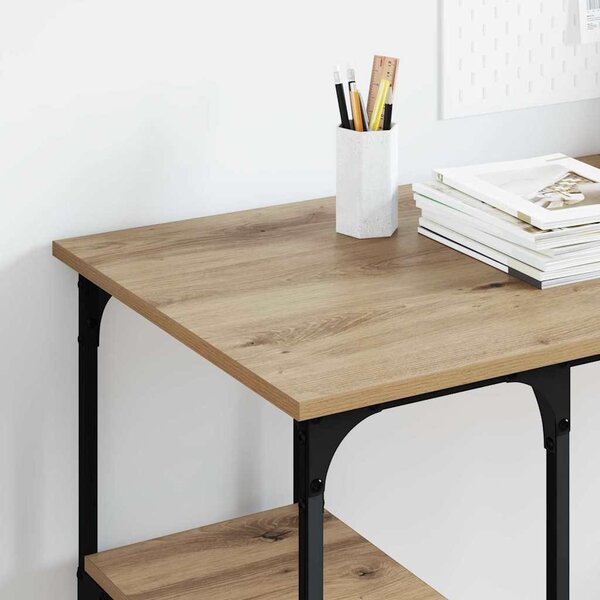 Asztal polcokkal Artisan tölgy 140 x 50 x 75 cm Faanyag