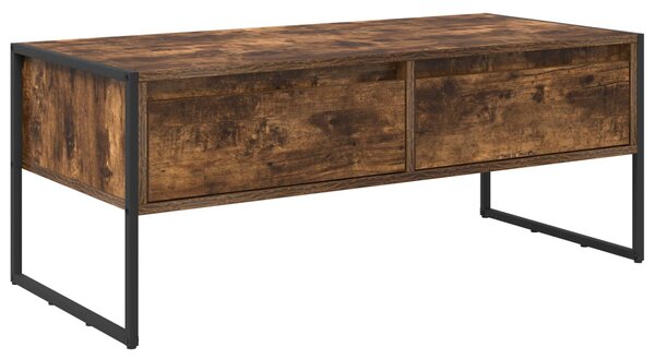 Dohányzóasztal fiókkal Füstös tölgy 100 x 46 x 40 cm Faanyag
