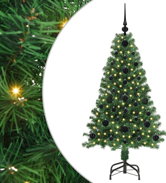 Mű karácsonyfa 150 LED-del Zöld 120 cm PVC és Acél és Műanyag