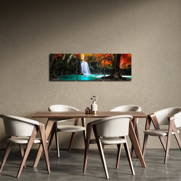 Kép - Smaragd lagúna (órával) (90x30 cm)