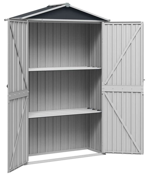 Antracitszürke horganyzott acél kerti fészer 116x45x175 cm