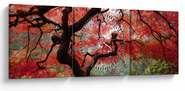 Red Japanese Maple, Portland, Oregon képe (órával) (90x30 cm)