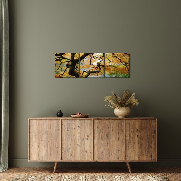 Egy sárga japán juhar képe, Portland, Oregon (órával) (90x30 cm)