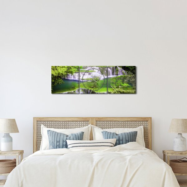 Kép - Huay Mae Khamin vízesések, Kanchanaburi, Thaiföld (órával) (90x30 cm)