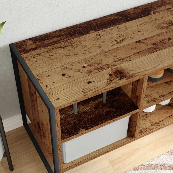 Cipőszekrény 100 x 35 x 44 cm Szerelt Fa Öreg fa