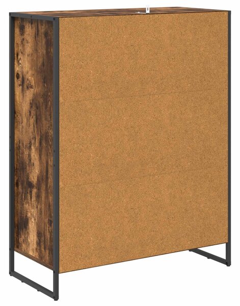 Cipőszekrény tárolóval Füstös tölgy 79 x 36 x 100 cm Faanyag