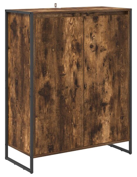 Cipőszekrény tárolóval Füstös tölgy 79 x 36 x 100 cm Faanyag