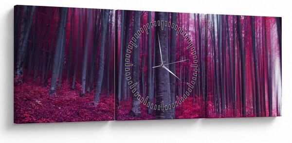 Egy rózsaszín erdő képe (órával) (90x30 cm)