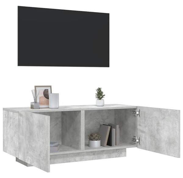 Betonszürke szerelt fa TV-szekrény 100x35x40 cm