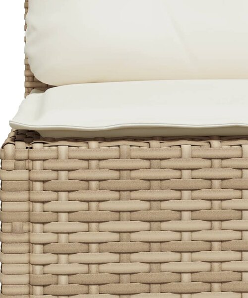 Bézs polyrattan kerti sarokkanapé párnával