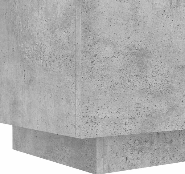 VidaXL betonszürke szerelt fa éjjeliszekrény LED-fényekkel